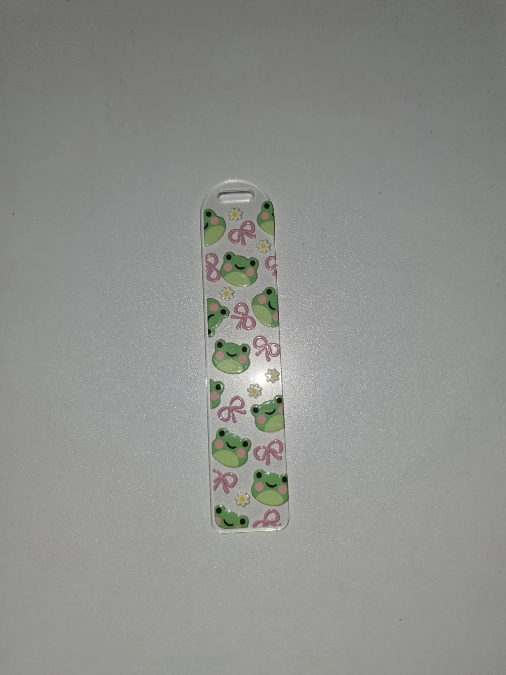 Clear Frog Pattern Bookmark - Cute Green Accent
